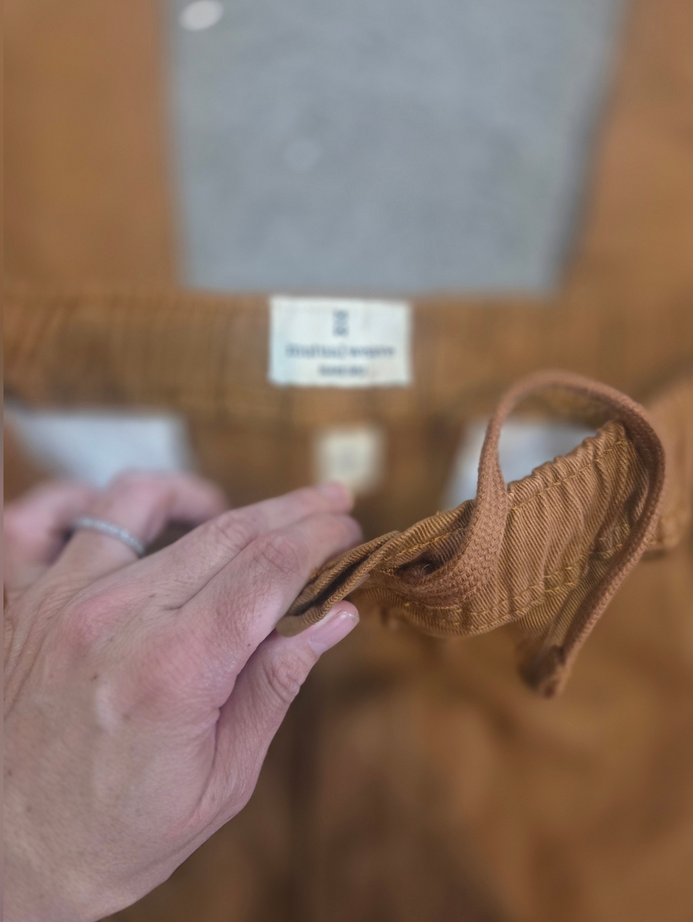 Button-Front Drawstring Chinos - Brown - Picture 2 of 7